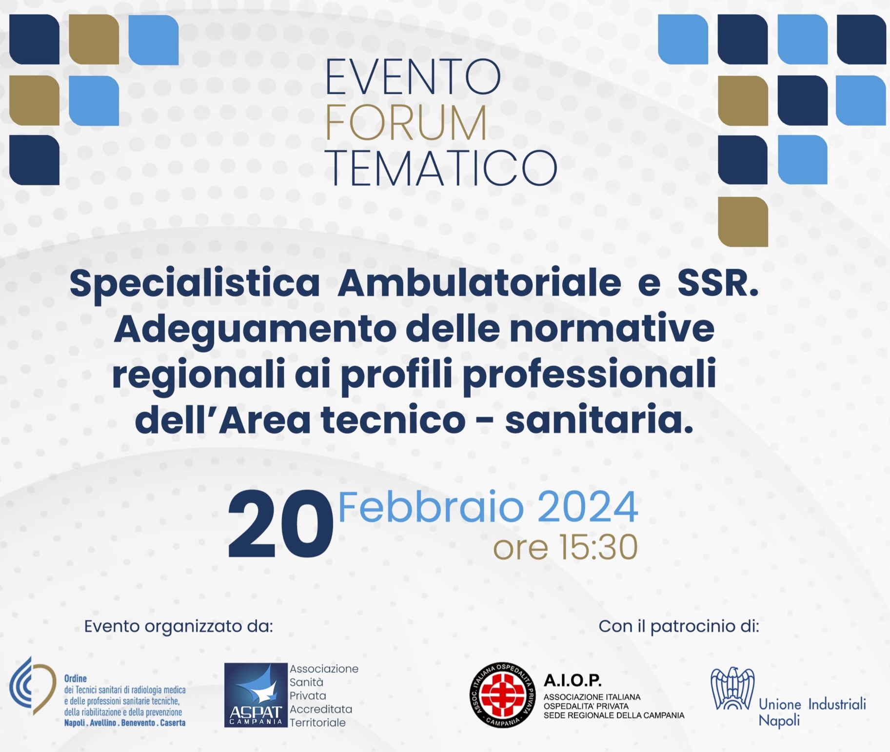 Al momento stai visualizzando REGIONE CAMPANIA. Macroarea Specialistica Ambulatoriale e BAV – Branche a Visita. Costituito il Gruppo di Lavoro per adeguamento della normativa regionale ai profili professionali dell’Area tecnico – sanitaria finalizzato al tema della COM. Pubblichiamo articolo dal Bollettino dell’Ordine (Primo Piano).